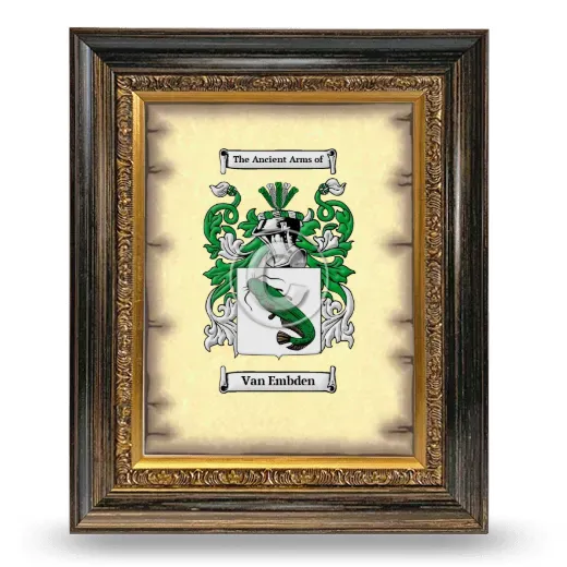 Van Embden Coat of Arms Framed - Heirloom