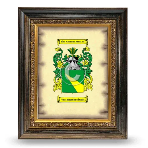 Van Quackenbush Coat of Arms Framed - Heirloom