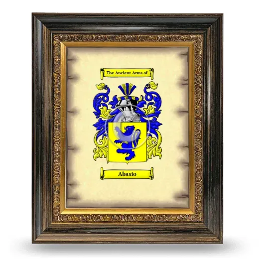 Abasio Coat of Arms Framed - Heirloom