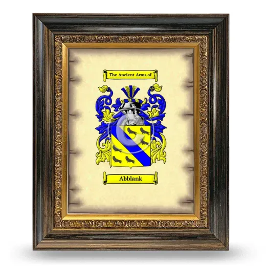 Abblank Coat of Arms Framed - Heirloom