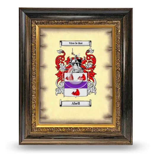 Abell Coat of Arms Framed - Heirloom
