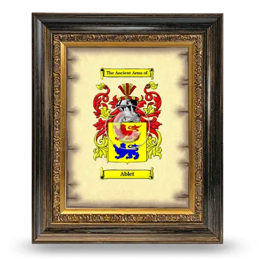 Ablet Coat of Arms Framed - Heirloom