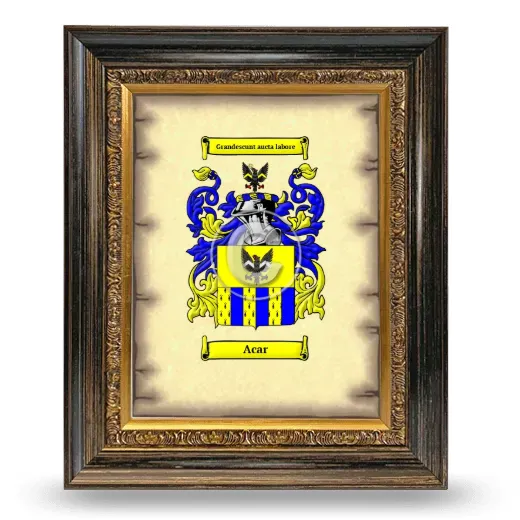 Acar Coat of Arms Framed - Heirloom