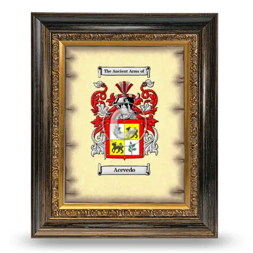 Acevedo Coat of Arms Framed - Heirloom