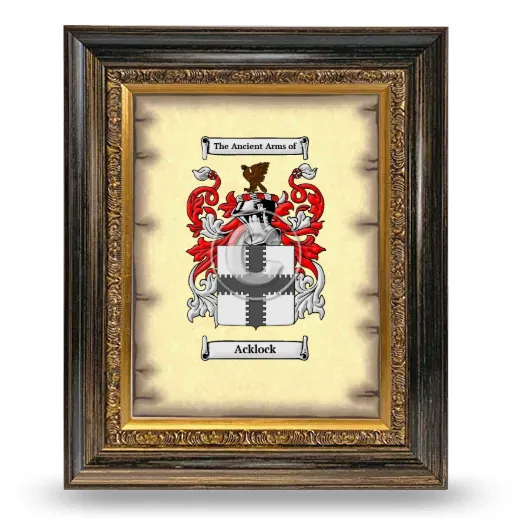 Acklock Coat of Arms Framed - Heirloom