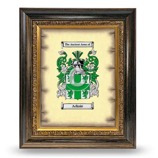 Acknie Coat of Arms Framed - Heirloom