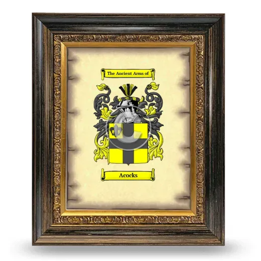 Acocks Coat of Arms Framed - Heirloom