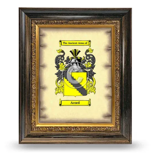 Acord Coat of Arms Framed - Heirloom