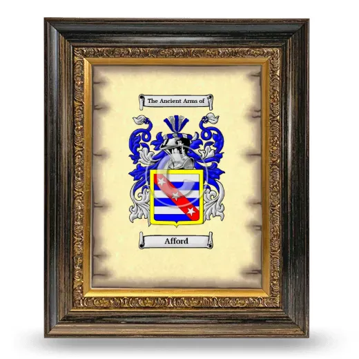 Afford Coat of Arms Framed - Heirloom