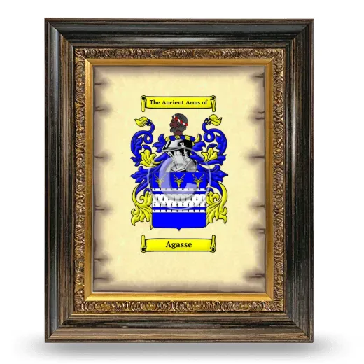 Agasse Coat of Arms Framed - Heirloom