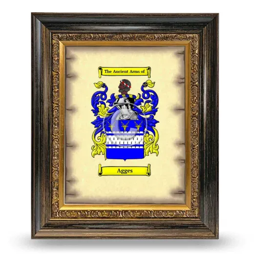 Agges Coat of Arms Framed - Heirloom