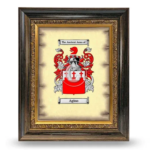 Agino Coat of Arms Framed - Heirloom