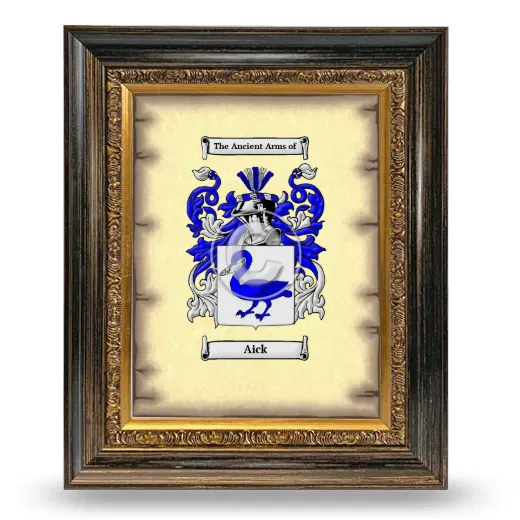 Aick Coat of Arms Framed - Heirloom
