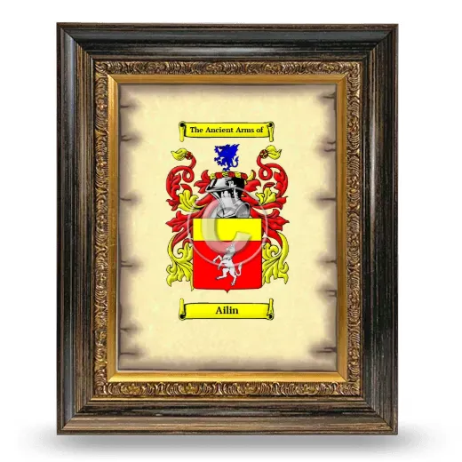 Ailin Coat of Arms Framed - Heirloom