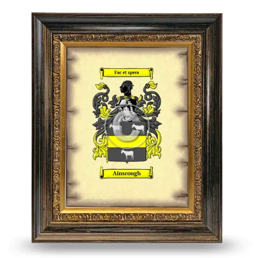 Ainscough Coat of Arms Framed - Heirloom