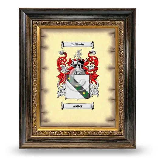 Akker Coat of Arms Framed - Heirloom