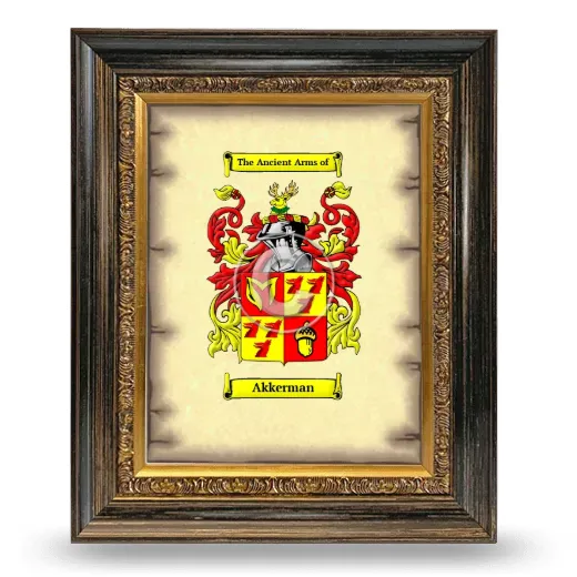 Akkerman Coat of Arms Framed - Heirloom