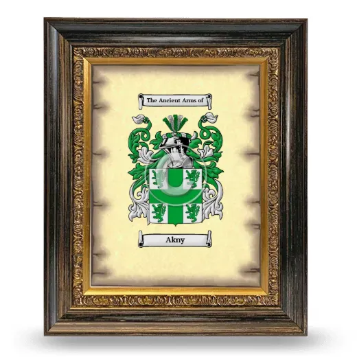 Akny Coat of Arms Framed - Heirloom