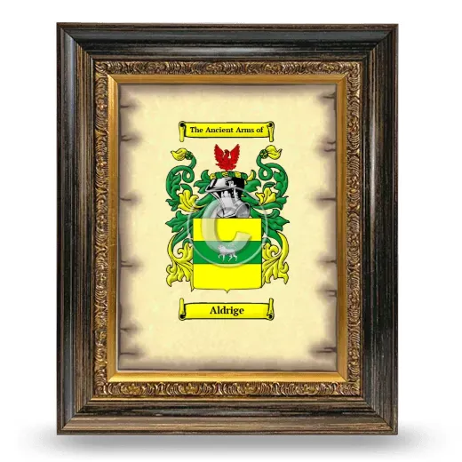 Aldrige Coat of Arms Framed - Heirloom