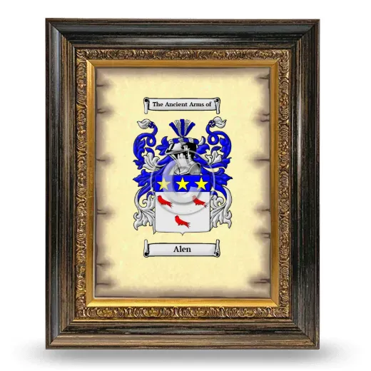 Alen Coat of Arms Framed - Heirloom