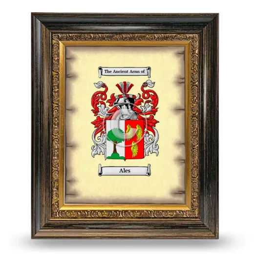 Ales Coat of Arms Framed - Heirloom
