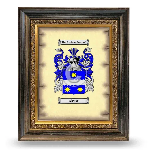 Alesse Coat of Arms Framed - Heirloom