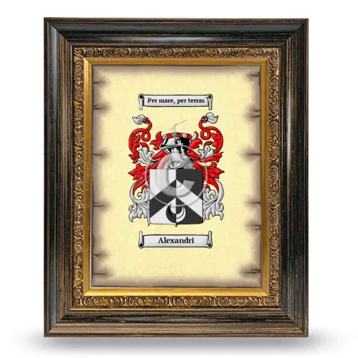 Alexandri Coat of Arms Framed - Heirloom