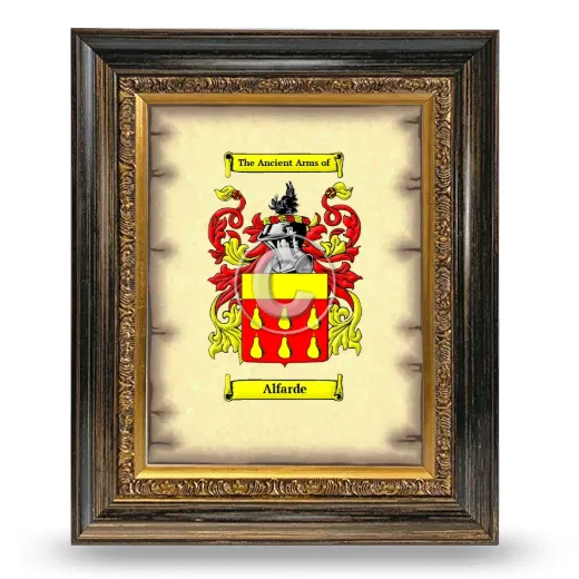 Alfarde Coat of Arms Framed - Heirloom