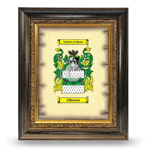Allanson Coat of Arms Framed - Heirloom