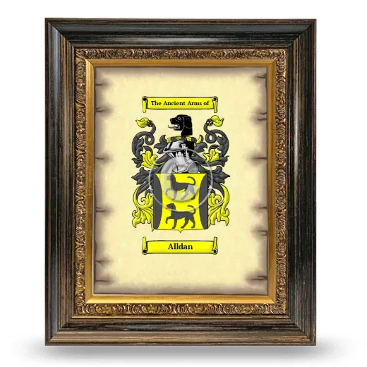 Alldan Coat of Arms Framed - Heirloom