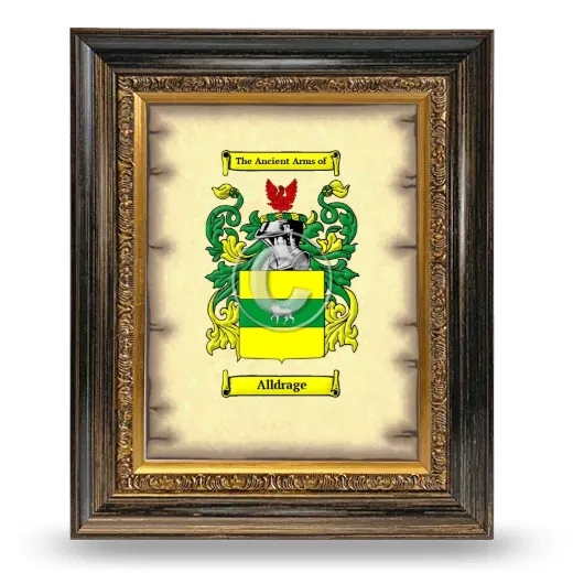 Alldrage Coat of Arms Framed - Heirloom