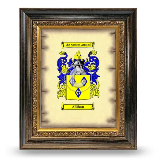 Allihan Coat of Arms Framed - Heirloom