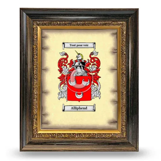 Alliphend Coat of Arms Framed - Heirloom