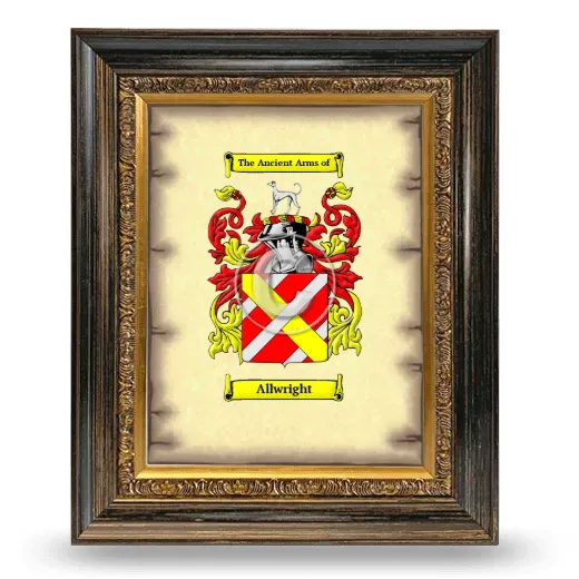 Allwright Coat of Arms Framed - Heirloom