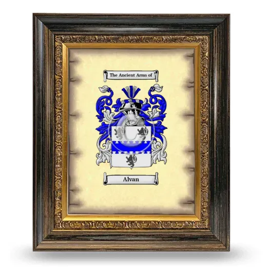 Alvan Coat of Arms Framed - Heirloom