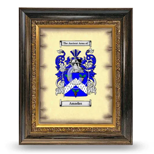 Amadas Coat of Arms Framed - Heirloom