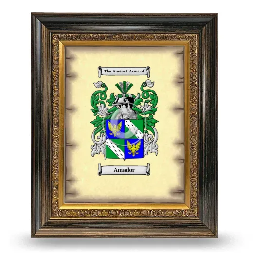 Amador Coat of Arms Framed - Heirloom