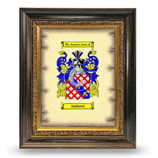 Ambrosi Coat of Arms Framed - Heirloom