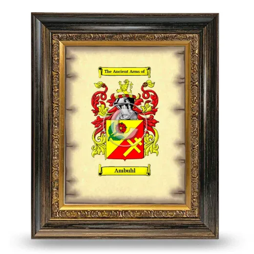 Ambuhl Coat of Arms Framed - Heirloom