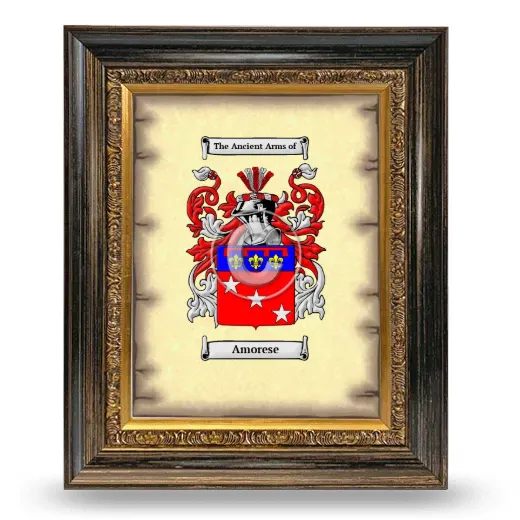Amorese Coat of Arms Framed - Heirloom