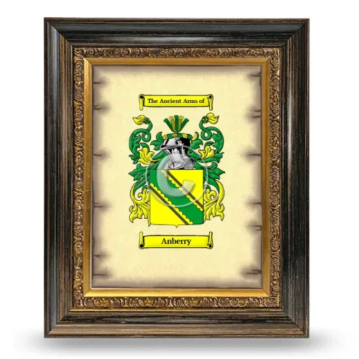 Anberry Coat of Arms Framed - Heirloom