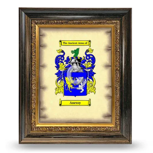 Anessy Coat of Arms Framed - Heirloom