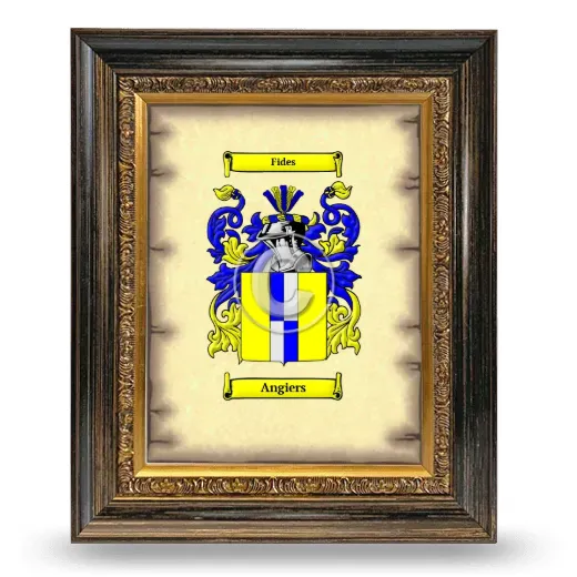 Angiers Coat of Arms Framed - Heirloom