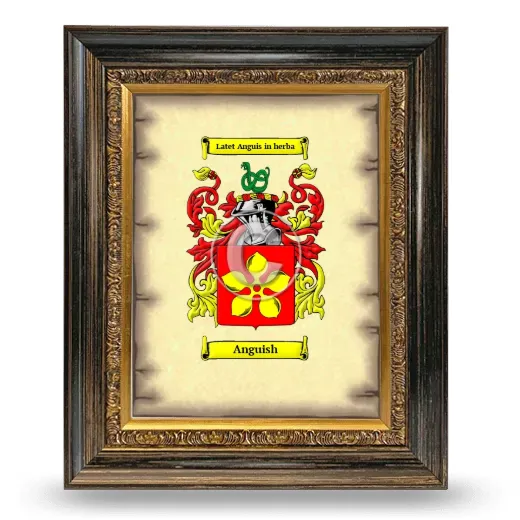 Anguish Coat of Arms Framed - Heirloom