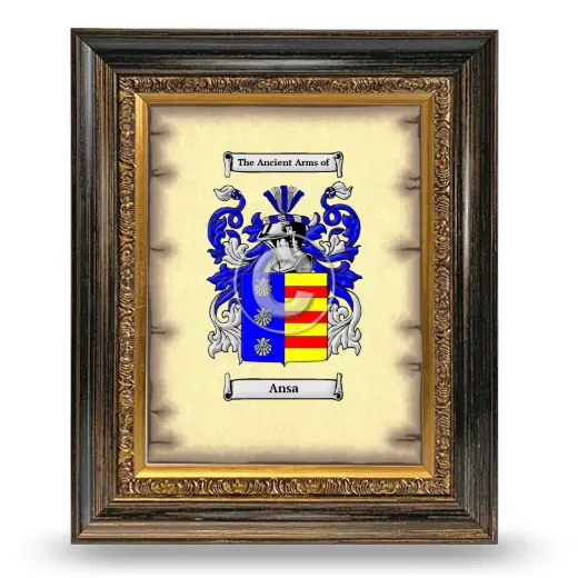 Ansa Coat of Arms Framed - Heirloom