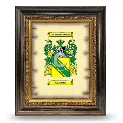 Ansbrow Coat of Arms Framed - Heirloom