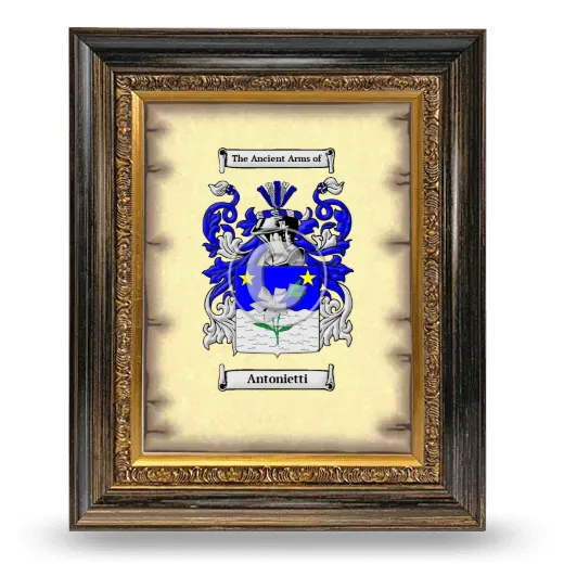 Antonietti Coat of Arms Framed - Heirloom
