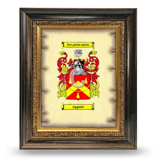 Appott Coat of Arms Framed - Heirloom