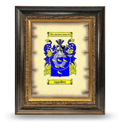 Appulbey Coat of Arms Framed - Heirloom