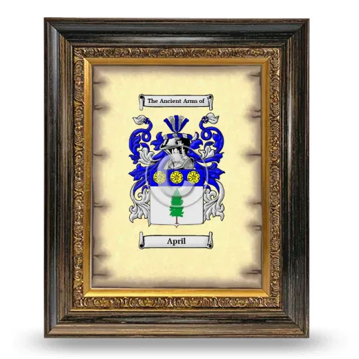 April Coat of Arms Framed - Heirloom